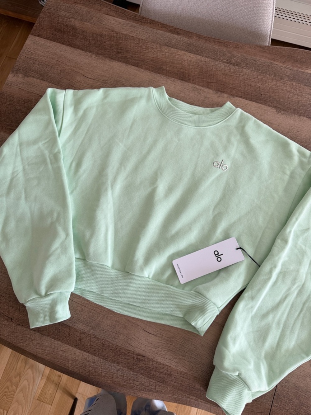 ALO Yoga Pastel Mint Crewneck Sweatshirt